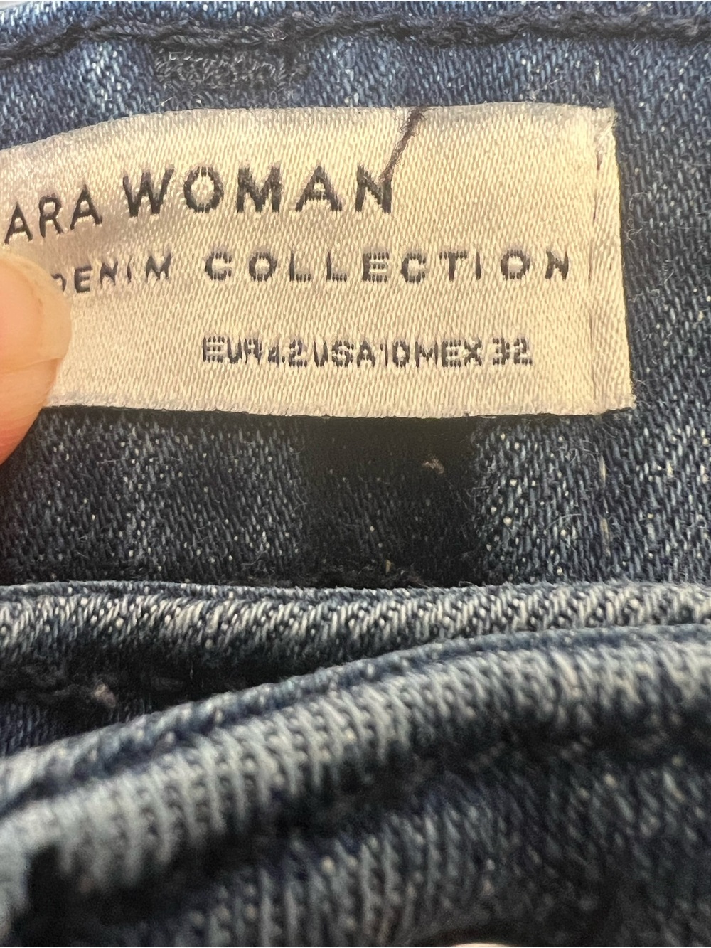 Zara Women's Skinny Jeans - Dark Blue Wash Sz 10 - Picture 4 of 5